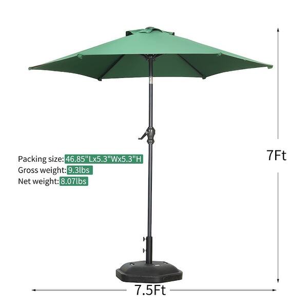 GDY 7.5 X 7ft Patio Umbrella With Fabric Top (With Base) Bed Bath