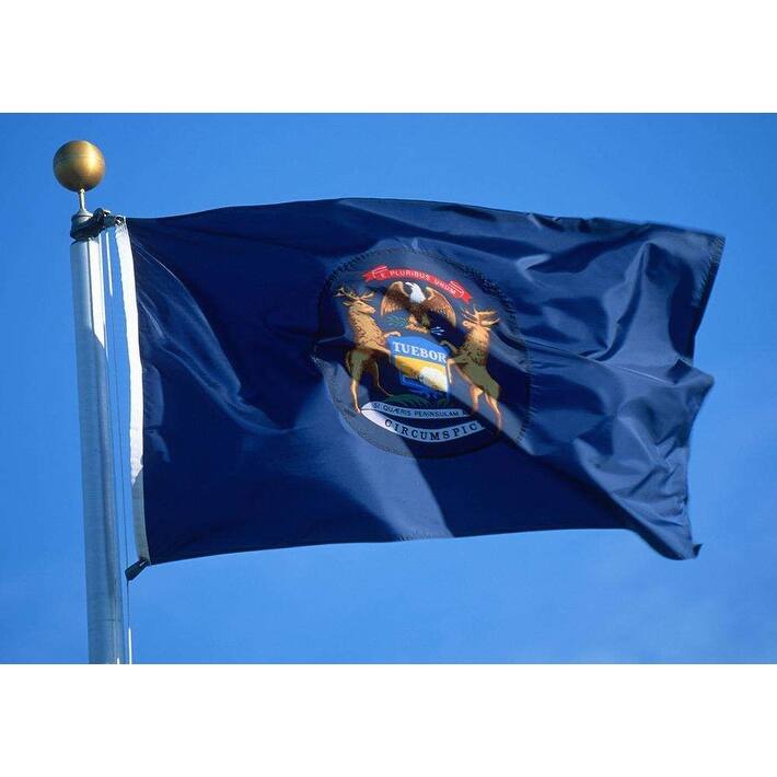 3'x5' State of Michigan Outdoor Nylon Flag - Medium