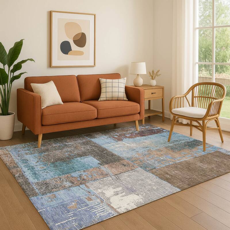 Premium Washable Super Soft Contemporary Geo Mayfield Rug - Taupe - 3' x 5'