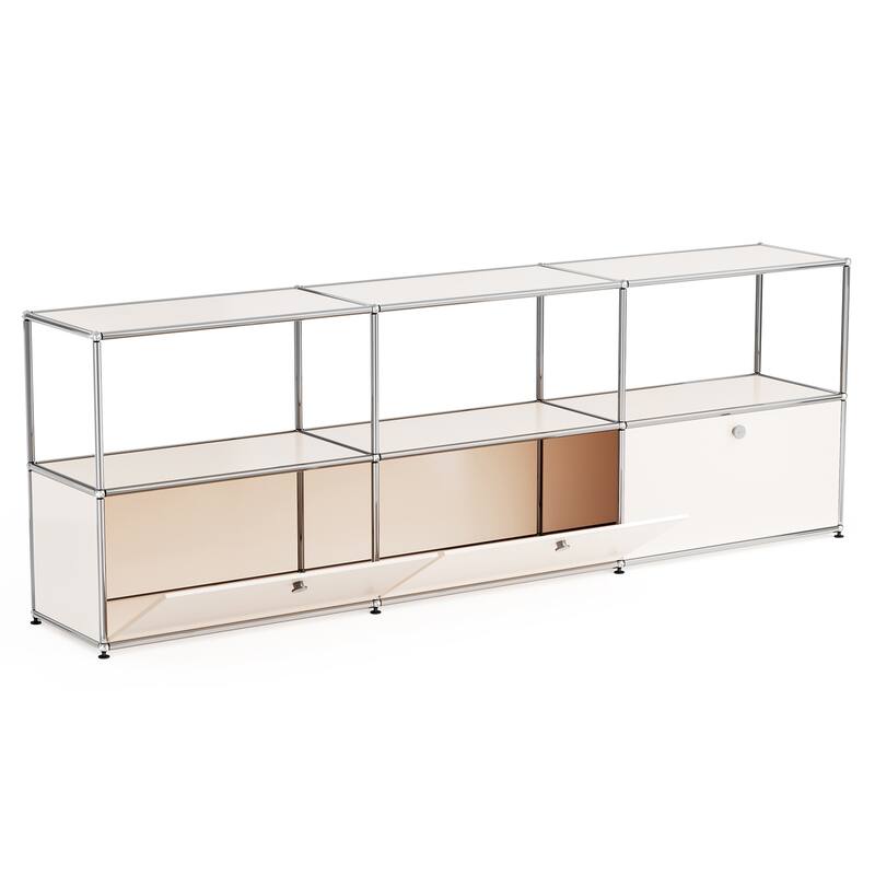 Modern Storage Cabinet Metal Organizer for Living Room and Home Office