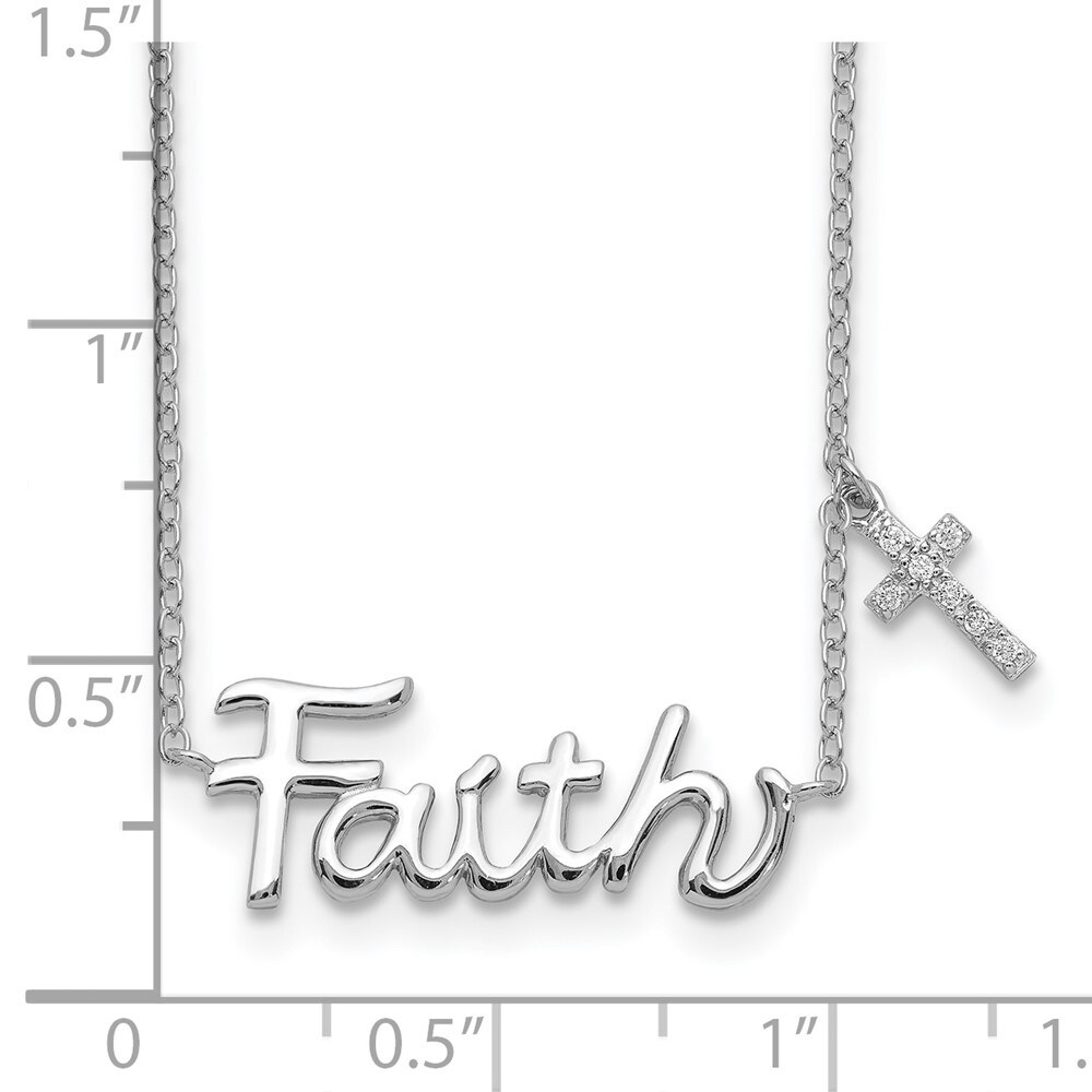 Beautiful Sterling silver 925 sterling Sterling Silver Rhodium-plated with CZ Infinity w/ 2 IN EXT Necklace