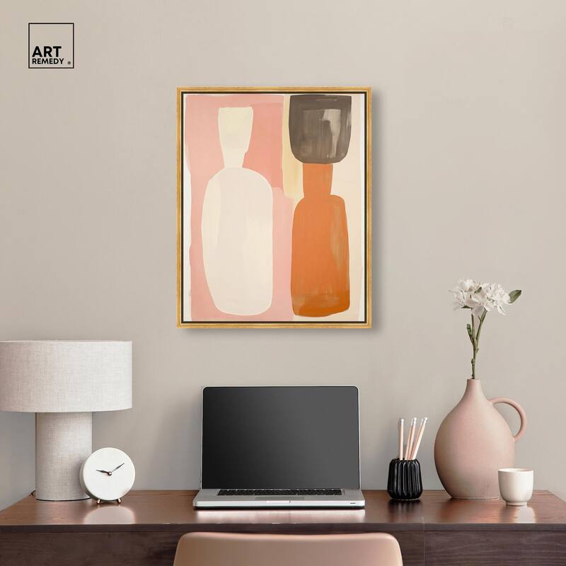 Pink Meets Clay II Canvas by Art Remedy