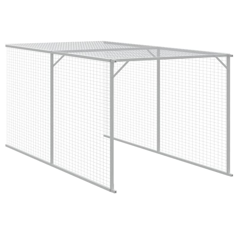 vidaXL Chicken Cage with Run Light Gray/Anthracite multisize Galvanized Steel