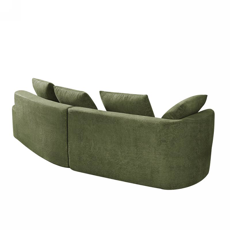 116" Polyester Modern 4-Seater Sofa with High-Density Sponge Construction