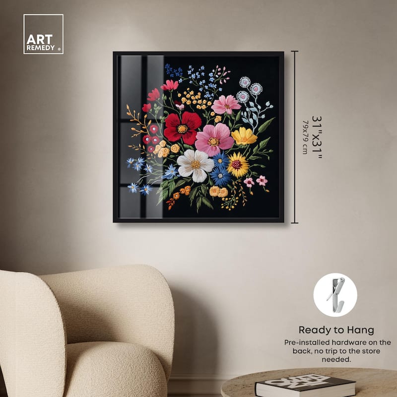 Midnight Wildflower Weave Shadowbox by Art Remedy
