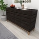 preview thumbnail 36 of 39, Contemporary Dark Brown Geometric Designed Wood Cabinet and Dresser Collection