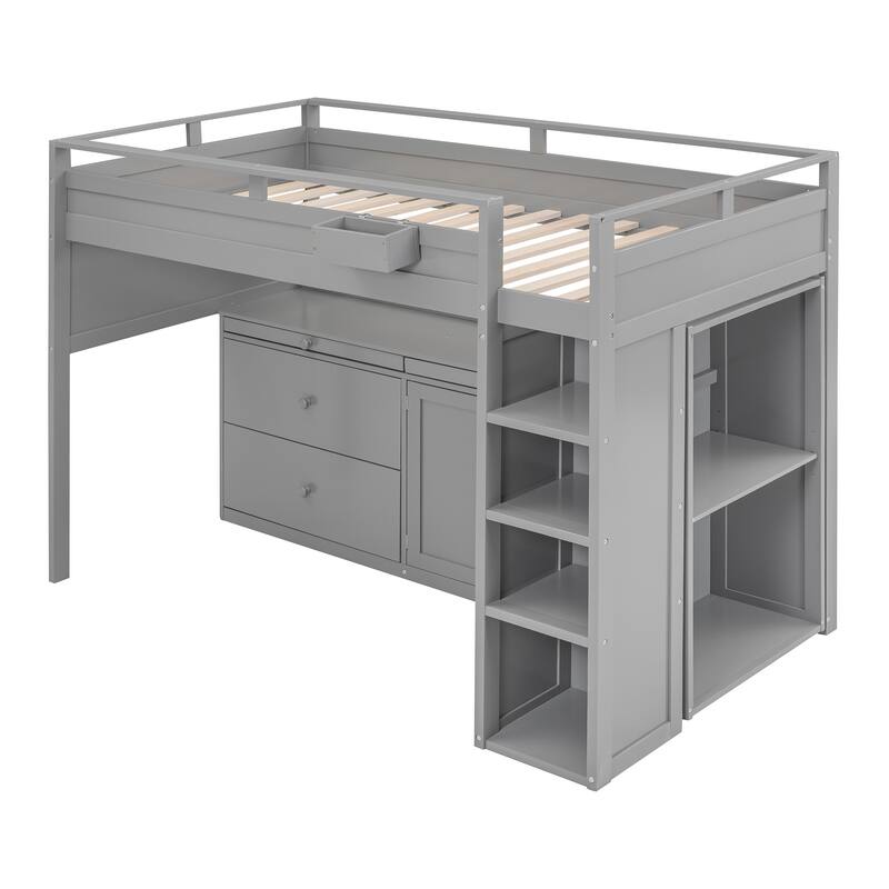 Loft Bed with Rolling and Desk Bed Bath & Beyond 37878824