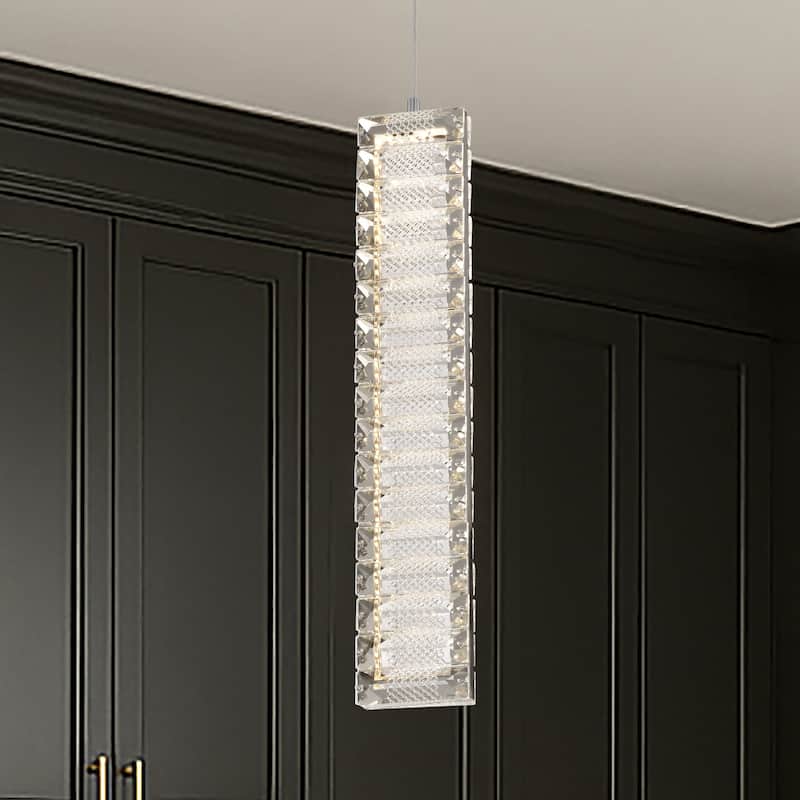 Nova LED 16 Inch Mini Pendant Polished Nickel Finish K9 Crystal - Polished Nickel