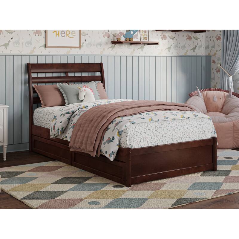Emelie Platform Bed with Panel Footboard and Storage Drawers