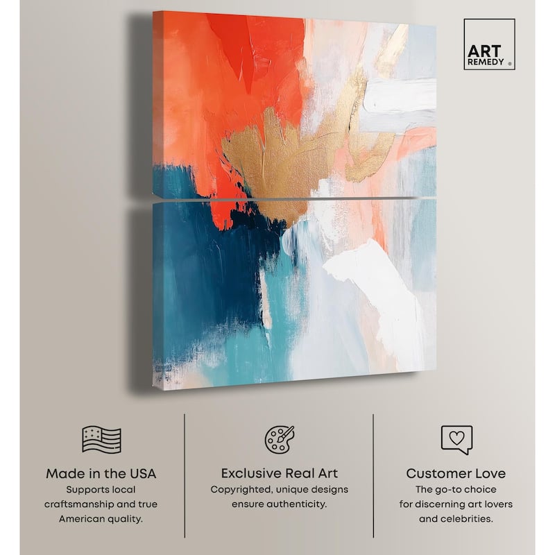 Orange Infusion I Canvas Set of 2 by Art Remedy, Gallery Wrapped