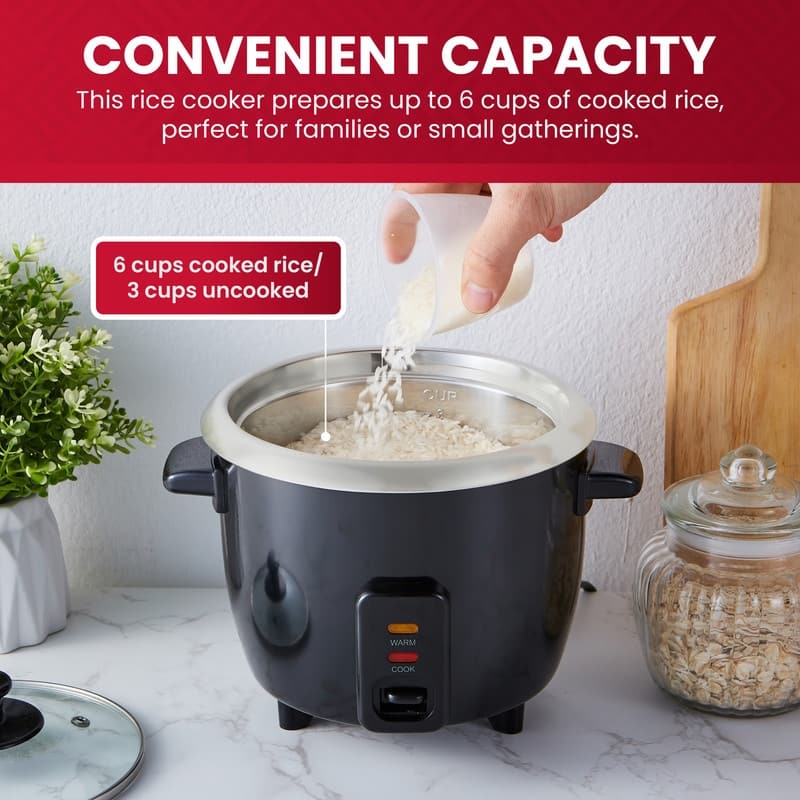 ERC005 6 Cup Rice Cooker with Glass Lid