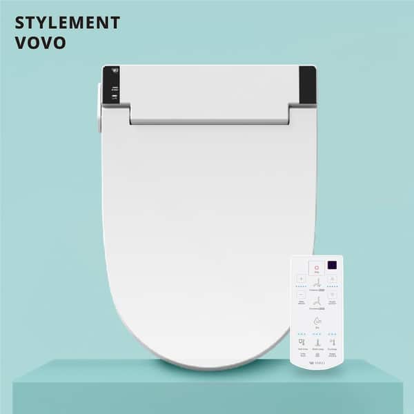 slide 2 of 6, VOVO Stylement Electric UV LED Sterilization Bidet Toilet Seat With Remote, Elongated White