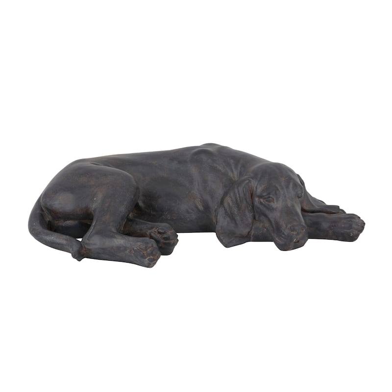Magnesium Oxide Indoor Outdoor Dog Garden Sculpture - Grey or Dark Grey - 23 x 13 x 6
