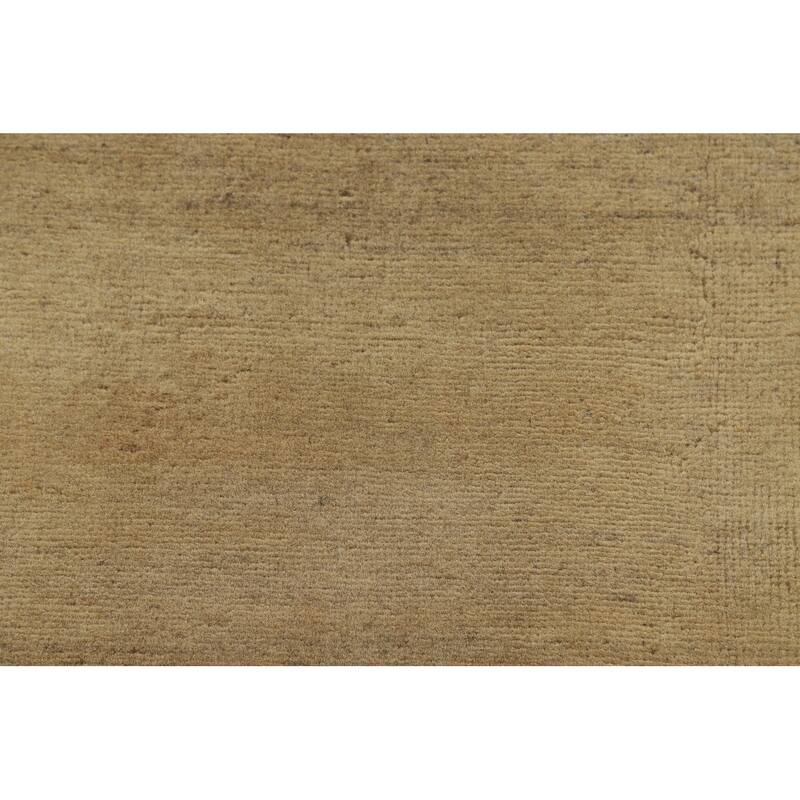 Gabbeh Modern Rug Hand-Knotted Solid Contemporary Wool Carpet - 3'11"x 5'10"