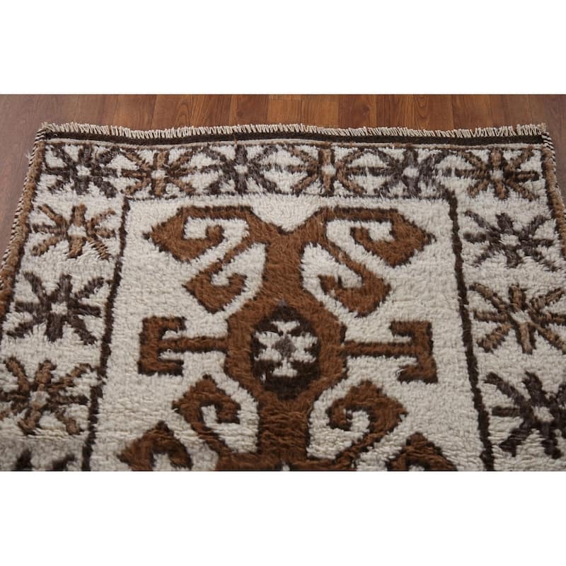 Anatolian Tribal Turkish Runner Rug Handmade Wool Carpet - 3'5"x 11'0"