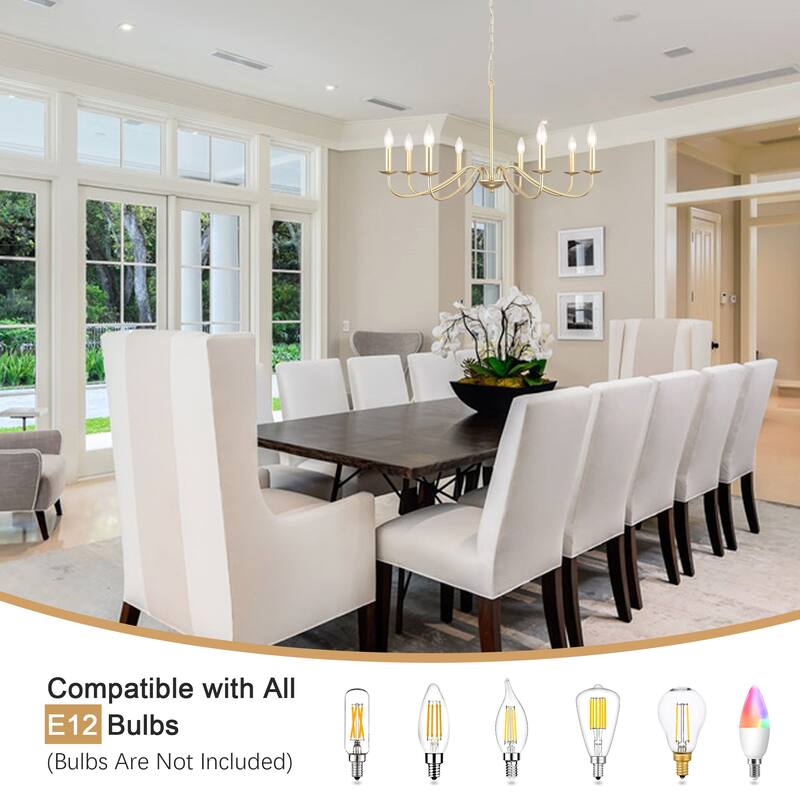 8-Light Farmhouse Candle Chandelier for Bedroom, Kitchen, Living Room and Foyer