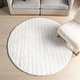 preview thumbnail 76 of 77, Nuloom Nia SuperiorWash Tile Faux Rabbit Machine Washable Area Rug 5' Round - White - Round