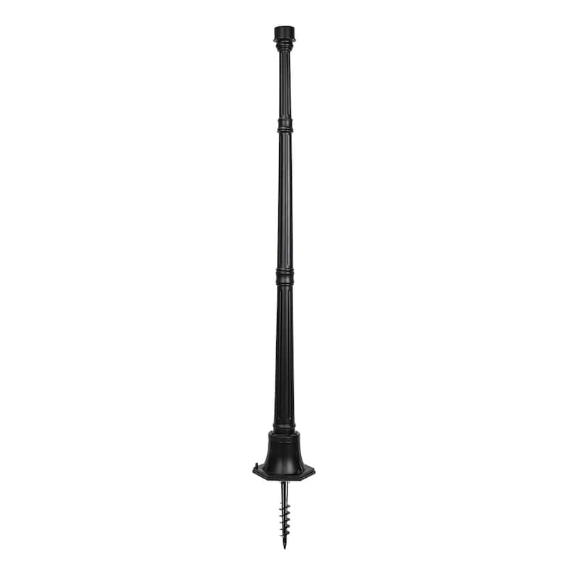 Gama Sonic 64 in. Outdoor Aluminum Solar Lamp Post with EZ-Anchor Kit - Black