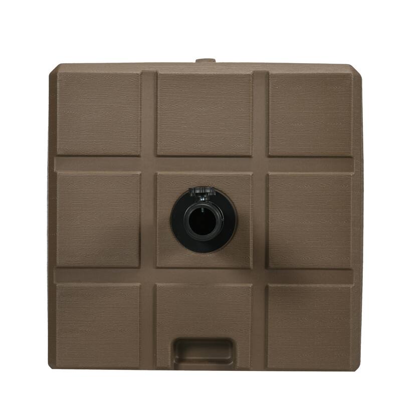 88 lbs. Fillable Patio Umbrella Base with Steel Umbrella Holder for 1.25 in., 1.5 in. or 2 in. Umbrella Poles, Brown