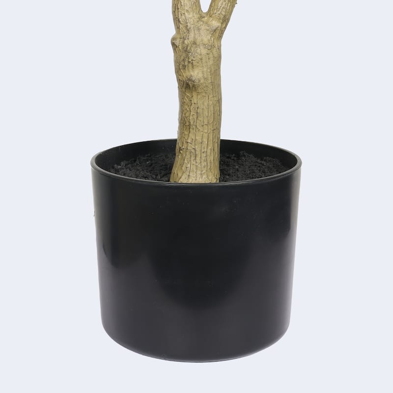 5" Artificial Olive Tree in Black Plastic Pot, 1pc/set