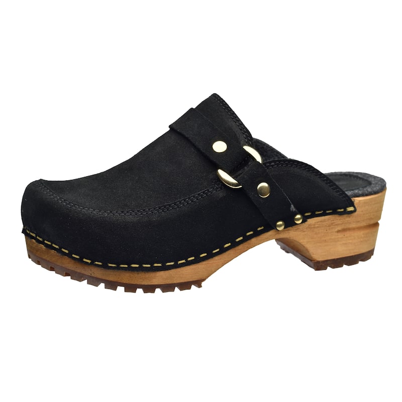 Sanita Women's Lissy Suede Clog - Black Suede - 41