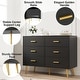 preview thumbnail 4 of 16, 6 Drawer Dresser with Storage Space, Modern Wooden Dresser with Gold Handles