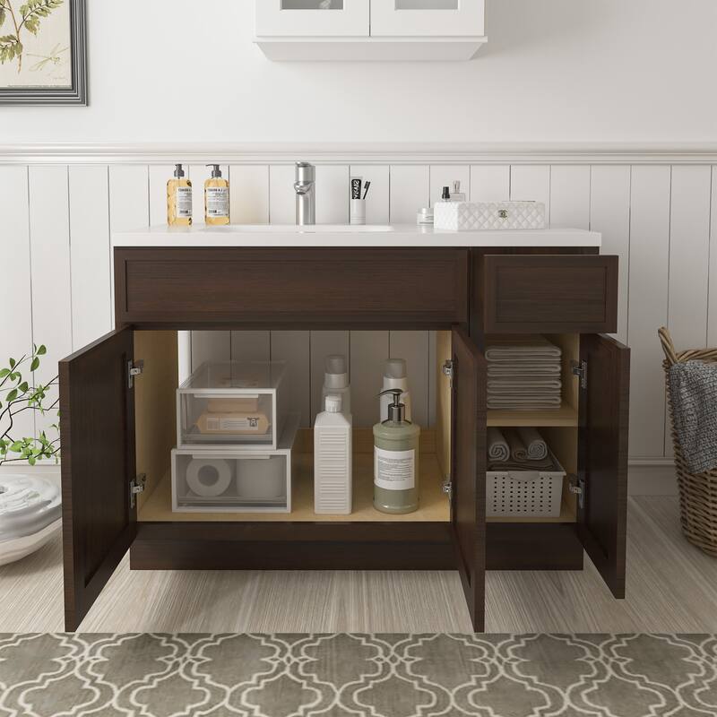 Vanity Art 45" Birch Freestanding Bathroom Vanity Cabinet without Top