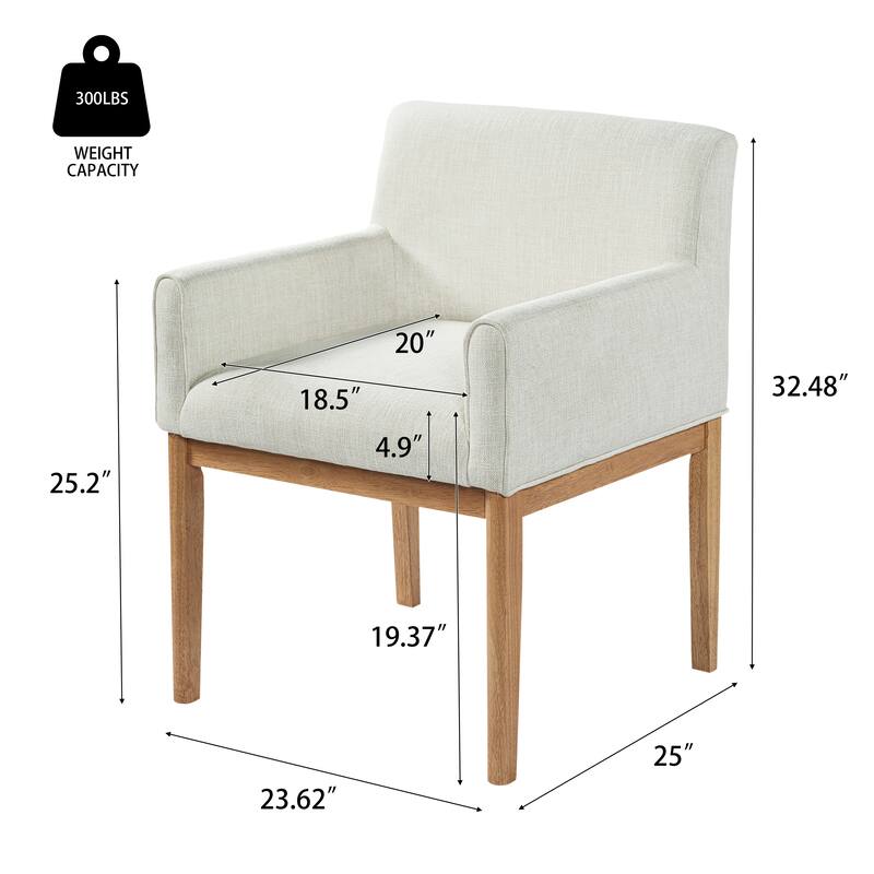 Christopher Knight Home - Elara Modern Upholstered Dining Arm Chair with Rubberwood Legs - Fabric Padded Seat