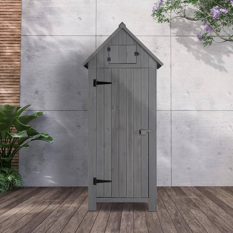 Outdoor Storage Cabinet Tool Shed Wooden Garden Sheds with Latch