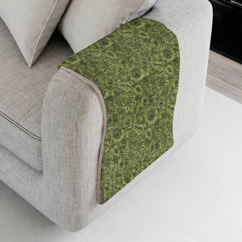 Premium Machine Washable Floral Sherpa Throw Blanket