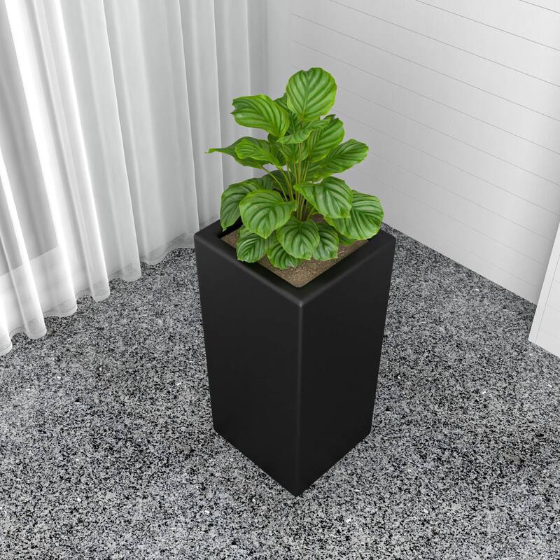 Modern Tall Square in Fiberstone and MGO Clay Planter Terra Series