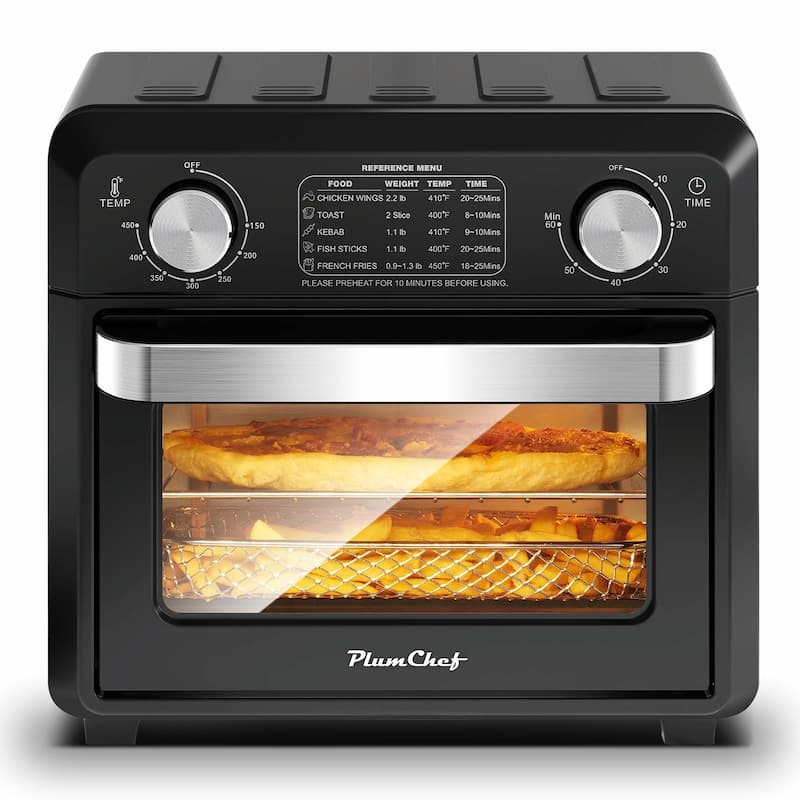 Compact Air Fryer Toaster Oven 11QT, 2-Slice Toast, Countertop Oven - Black
