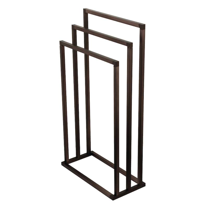 Edenscape Freestanding 3-Tier Towel Rack in Brushed Brass - Oil Rubbed Bronze
