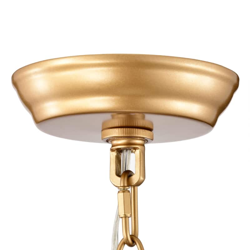 Casandra Glossy Bronze Two-Tier Crystal Glass Bar Round Chandelier - 20 inches in diameter x 19.5 inches H