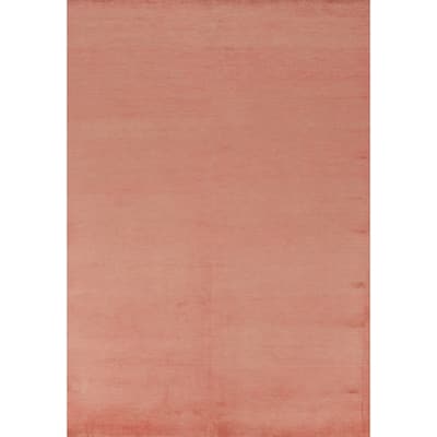 Hand Knotted Oriental 100% Wool Carpet Modern Solid Coral Gabbeh Area Rug - 9' 1'' X 6' 3''