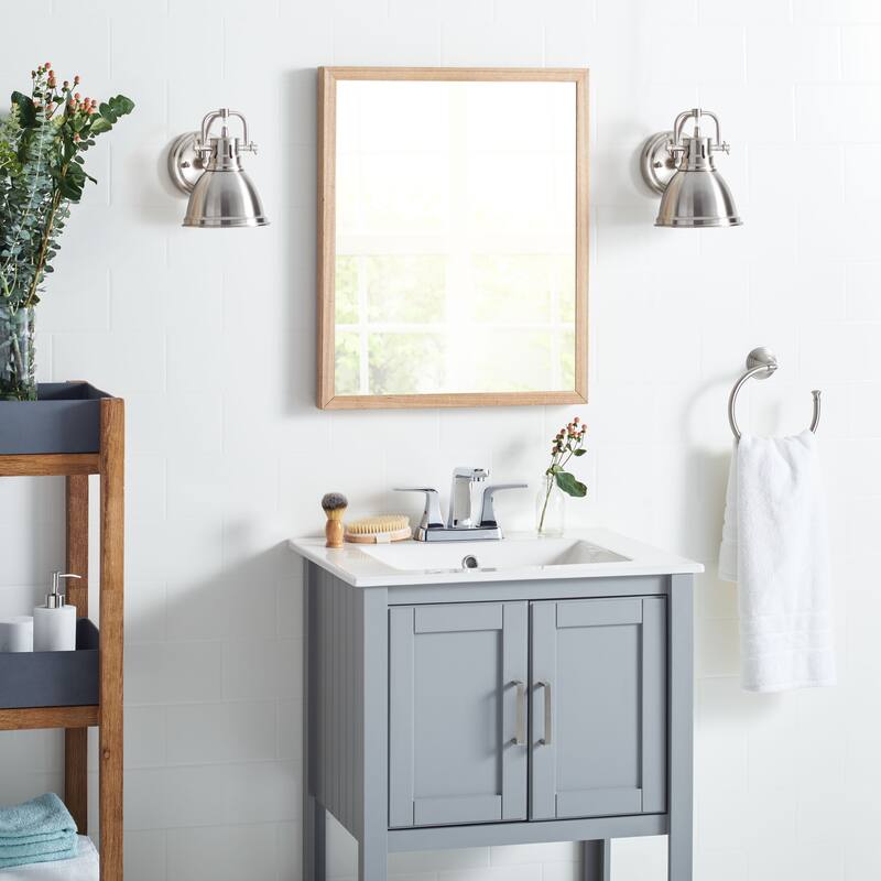 SAFAVIEH Lighting Muna Led Bathroom Sconce - 6.5"x8.5"x8.5" - 7Wx9Dx9H
