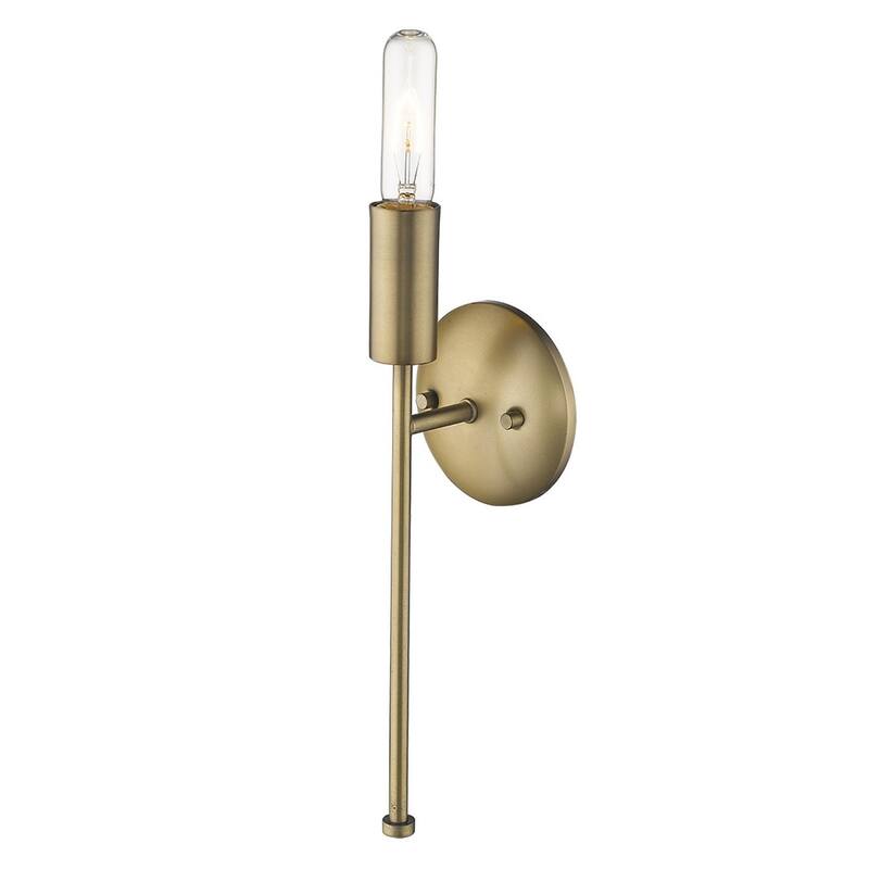 Modern Dull Gold Wall Sconce Light Fixture Flush Mount Metal Lamp for Indoor Accent Lighting - 15" H x 5" W x 4" D