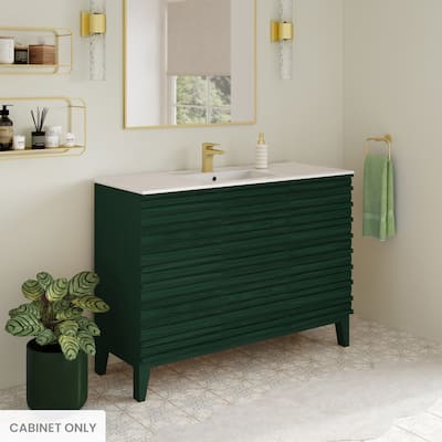 Cascade 48" Freestanding Bathroom Vanity Cabinet Without Top In Green Oak - 48