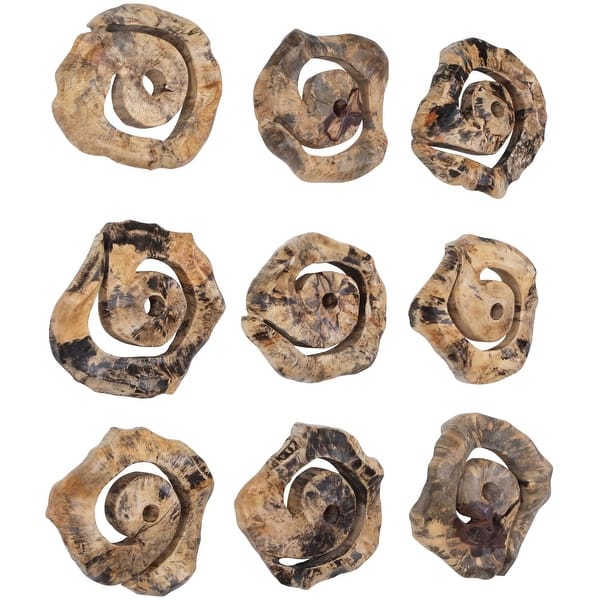 slide 2 of 3, Uttermost 04381 Corkscrew 14" Tall Wood Abstract Sculpture - Set of 9 Brown