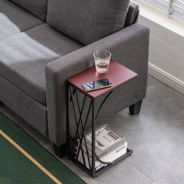 C-shaped Side Sofa Snack Table Coffee Tray End Table Living Room ...