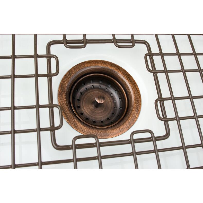 SinkSense Antique Copper 3.5" Basket Strainer Drain with Post Style Basket