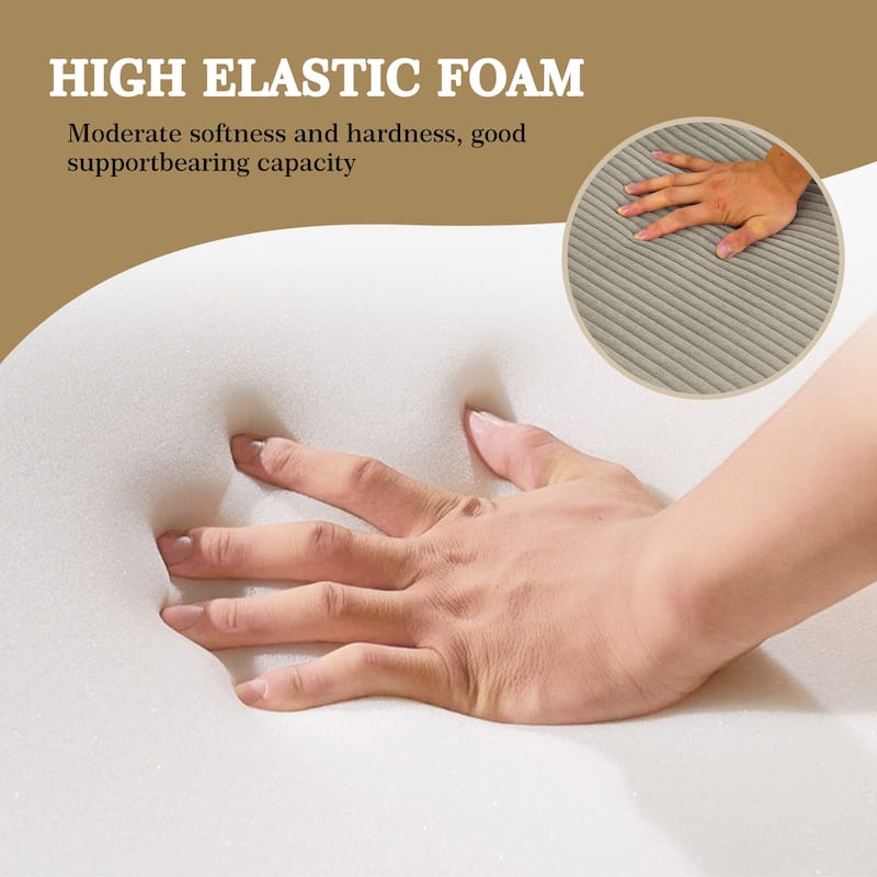 Corduroy Upholstered Modular Sectional Sofa with Ottoman