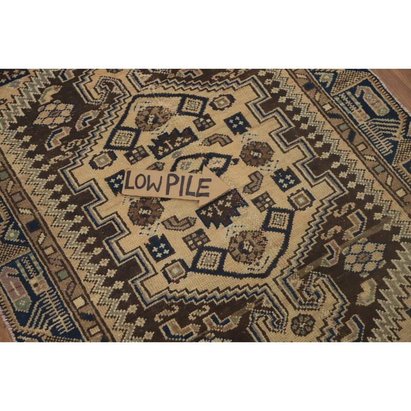 Hand Knotted Oriental 100% Wool Carpet Traditional Tribal Beige & Ivories Hamedan Area Rug - 5' 6'' X 3' 2''
