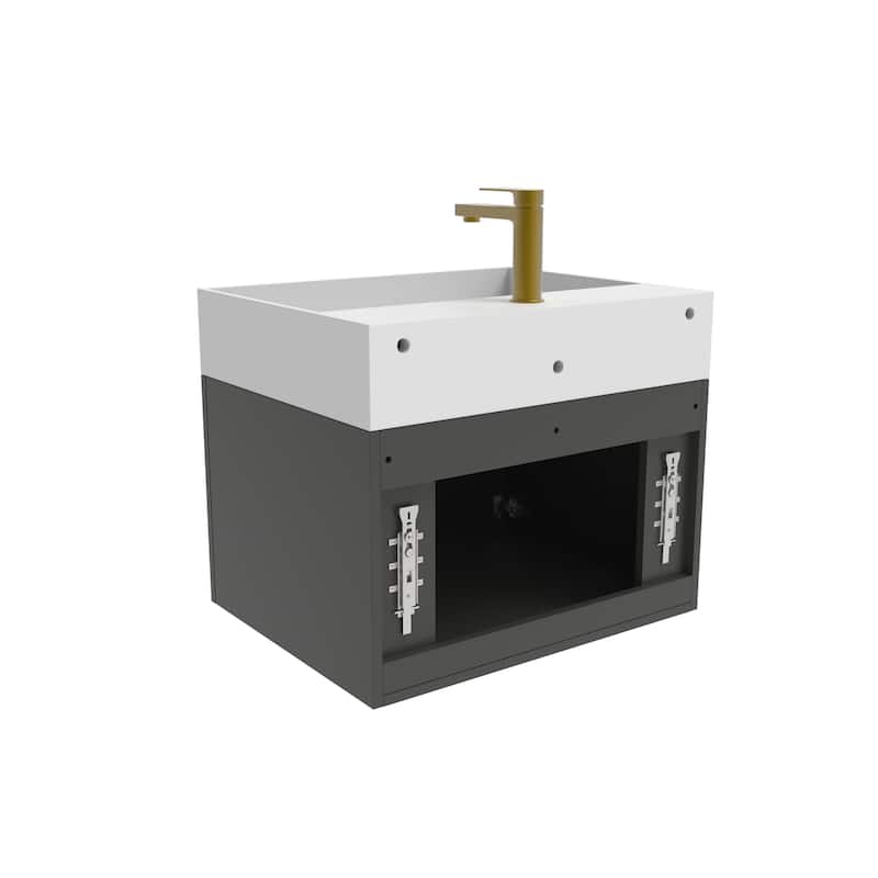 Amazon 24" Wall Mounted Bathroom Vanity Set w/ White Top
