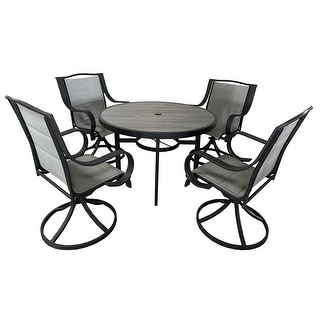 Deko Living 5 Piece Outdoor Patio Dining Table and Swivel Chairs