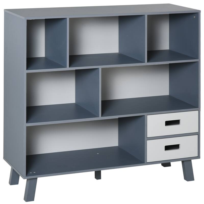 3-Tier Child Bookcase Open Shelves Cabinet Floor Standing Cube Storage Organizer