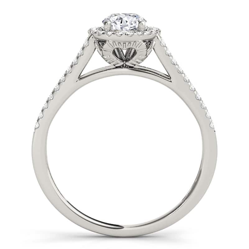 Auriya 14k White Gold Lab Grown Round Diamond Halo Engagement Ring 0.50 to 5.00 ct. tw. (F-G VS)