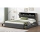 preview thumbnail 14 of 16, Upholstery Platform Bed with Storage Headboard, 2 Drawers and Trundle