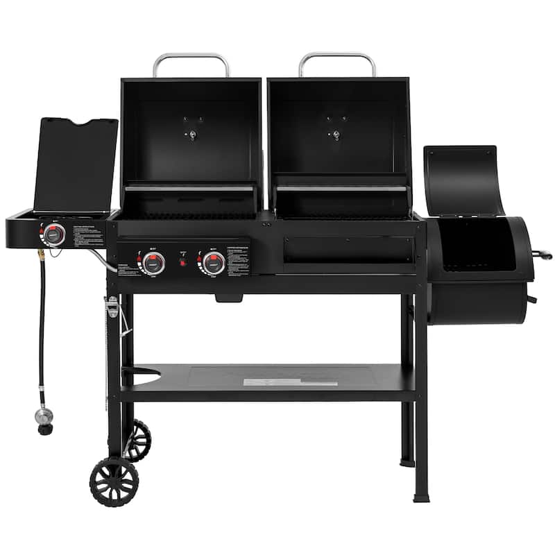 Royal Gourmet 2-Burner Gas and Charcoal Combo Grill with Offset Smoker