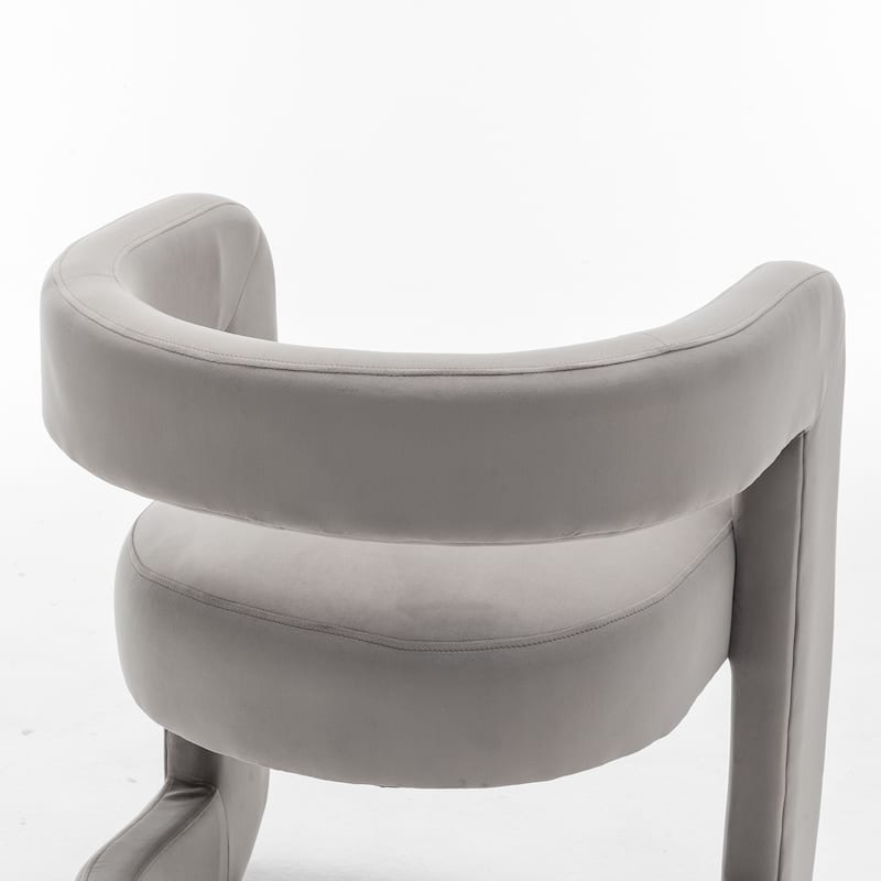 SEYNAR Modern Velvet E-Shaped Open Back Dining chair Set of 2